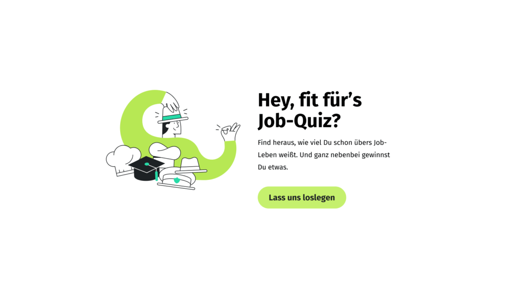 Welcome screen of a XING quiz game.