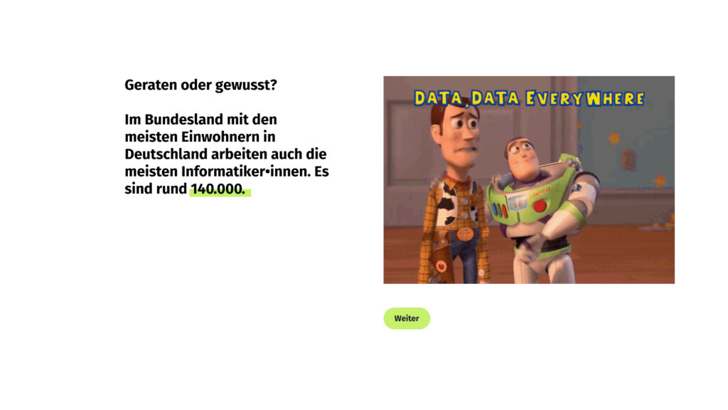 An answer screen featuring a meme from Toy Story.